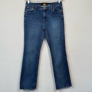 Todd Oldham Dark Blue Straight Leg Women's Jeans, Size 13, Cotton Stretch